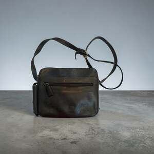 Tignanello Vintage Black Pebble Leather Multi-Comp Crossbody Bag